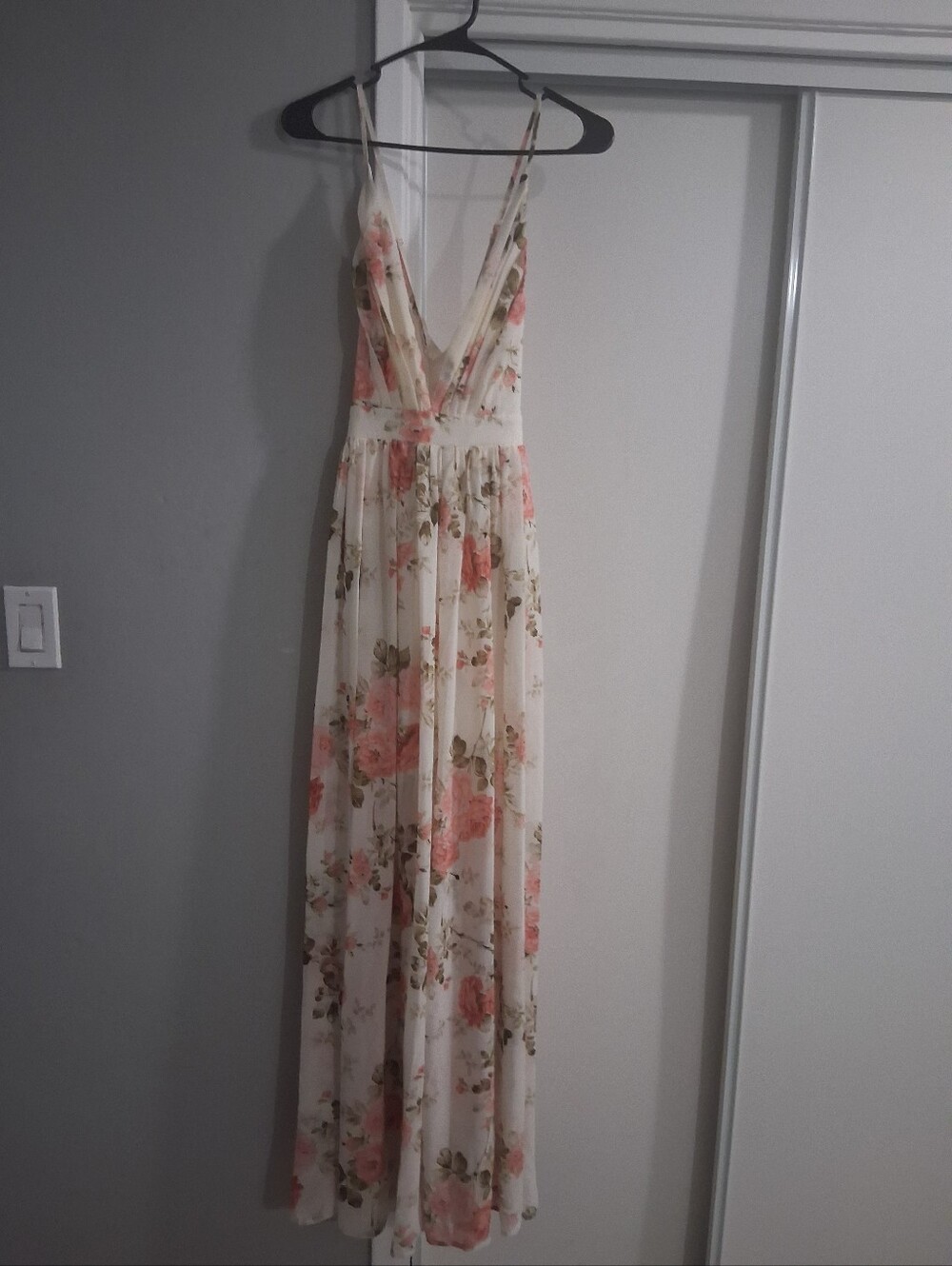 Windsor Cream Maxi Dress with Pink Floral Print